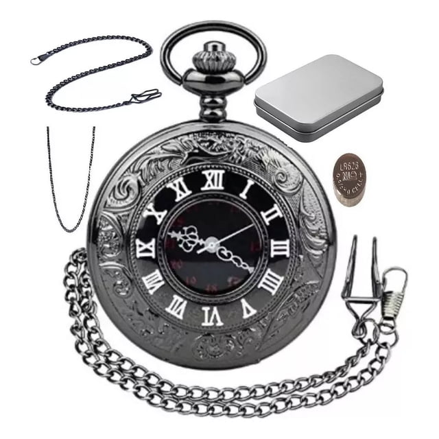 Reloj De Bolsillo Bateria Romano 3031b Tica Leontina