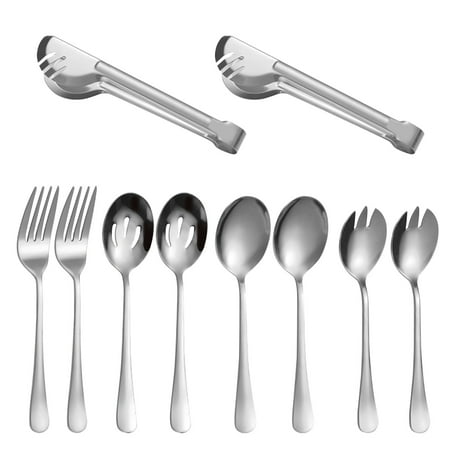 

Anckoeil 10 Piece Set Of Stainless Steel Tableware Shared Spoon Shared Fork Multi-purpose Food Clip Separate Dishes Separate Spoons Forks