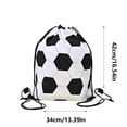 thumbnail image 3 of Dmlowu Soccer Drawstring Backpack, White and Black Football Pattern Gym Bag, Waterproof Polyester Soccer bag for Gym Sports Game Day Supplies, 3 of 6