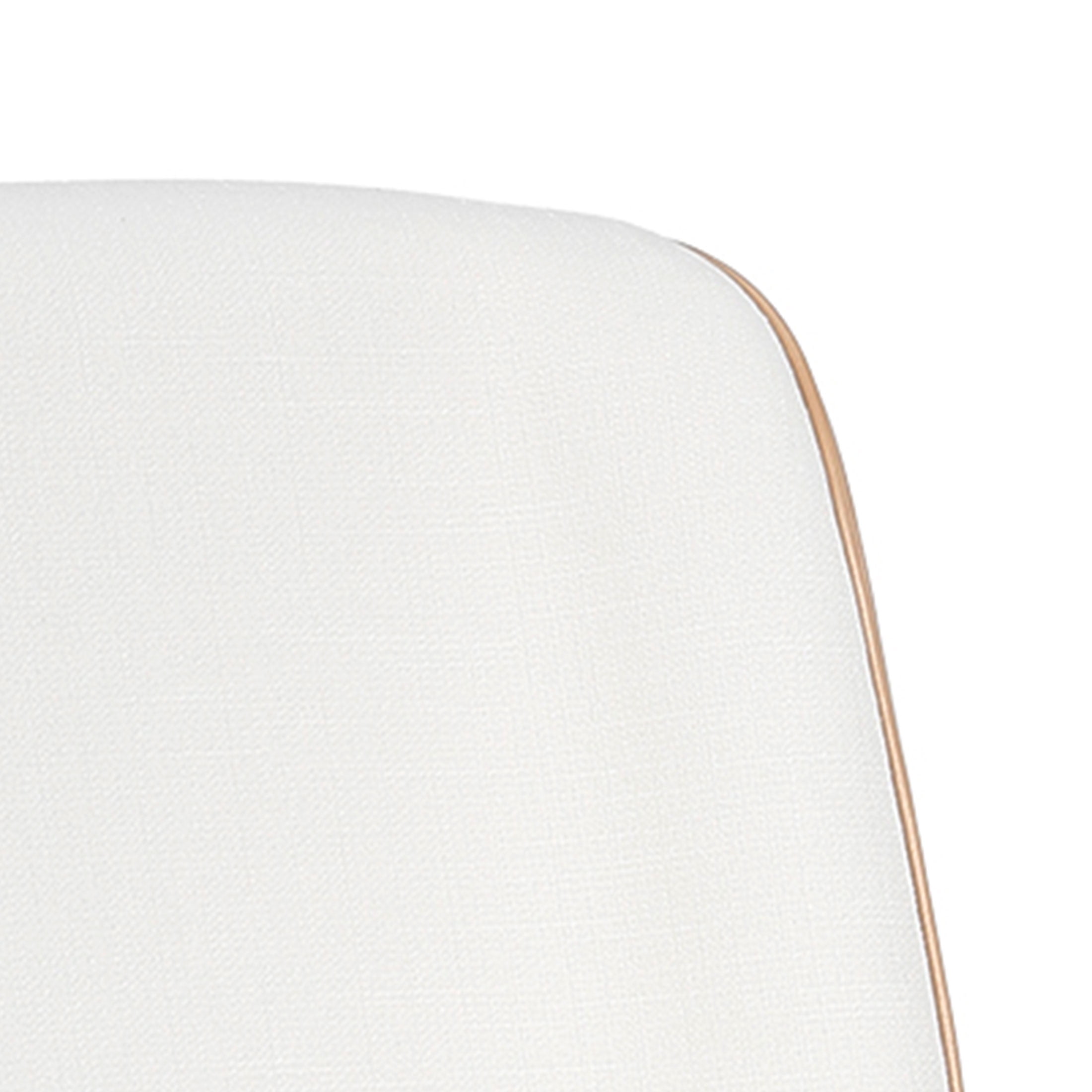 Mainstays - Fauteuil de bureau Daphne, tissu blanc avec similicuir fauve