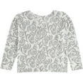 thumbnail image 2 of TRULY MADLY DEEPLY Womens Distressed Mixed Media Pullover Blouse, Grey, Small, 2 of 2