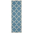 thumbnail image 3 of Safavieh Courtyard Becky Quatrefoil Indoor/Outdoor Runner Rug, 2'3" x 6'7", Blue/Beige, 3 of 8