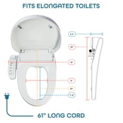 BidetMate 3000 Series Smart Toilet Seat with Bidet Adjustable & Self-Cleaning Heated Bidet