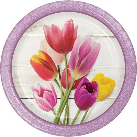 - Creative Converting Beautiful Blossoms Floral Paper Dessert Plate (Set of 24)