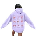 thumbnail image 6 of Women's Hoodies & Sweatshirts Word Graphic Sweatshirts Preppy Long Sleeve Hoodie Tops for Women Casual Style, 6 of 7