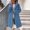 Blue, variant on Womens Fuzzy Fleece Long Coat Winter Warm Zip Up Faux Shearling Outerwear Overcoat with Pockets Trendy Thick Fluffy Fall Fashion Teddy Jacket