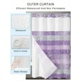 thumbnail image 2 of No Hook Shower Curtain with Snap in Liner,Purple Gradient Stripes Dots Waterproof Bath Curtain Double Layers with See Through Top Window,Line Geometric Hotel Shower Curtains 36x72in, 2 of 9