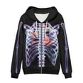 thumbnail image 3 of Renewold Full Zip Hoodie Jacket Clothes for Women Halloween Skull Butterfly Outdoor Sport Outfits Sweatshirt Y2K Cozy Sportswear Shirt Streetwear Size M, 3 of 6