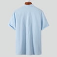 thumbnail image 3 of Men's Casual Lightweight Half Sleeve Short Sleeve Buttons Tee Shirt, 3 of 5