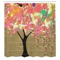 thumbnail image 3 of Ambesonne Tree Shower Curtain, Watercolor on Retro Newspaper, 69"Wx84"L, Multicolor, 3 of 5