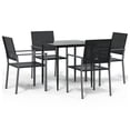 thumbnail image 2 of Bowery Hill Contemporary PE Rattan Durable Garden Dining Set in Black, 2 of 18