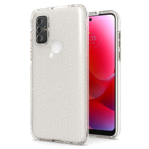 Full Glitter Hybrid Protective Case for Motorola Moto G Power 2022 - Clear