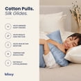 thumbnail image 2 of Blissy 100% Mulberry Silk Pillowcase for Hair and Skin, 22 Momme Grade 6A Silk Pillow Case with Hidden Zipper, Standard, Ash Blue, 2 of 8