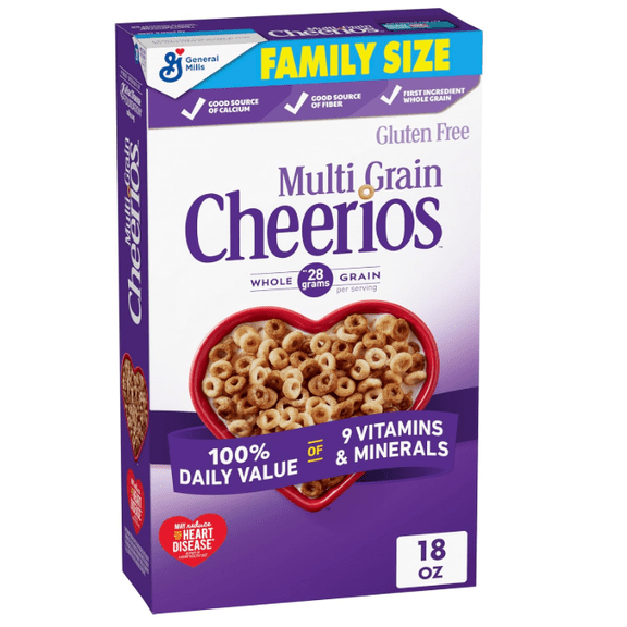 Cheerios, Heart Healthy Breakfast Cereal, Gluten Free, Family Size, 18 oz
