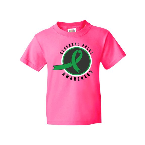 Inktastic Cerebral Palsy Awareness Green Ribbon Badge Youth T-Shirt