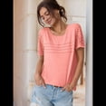 thumbnail image 4 of Top Tipo Túnica de Punto con Escote Redondo y Aberturas para Mujer, Color Rosa M, 4 of 8