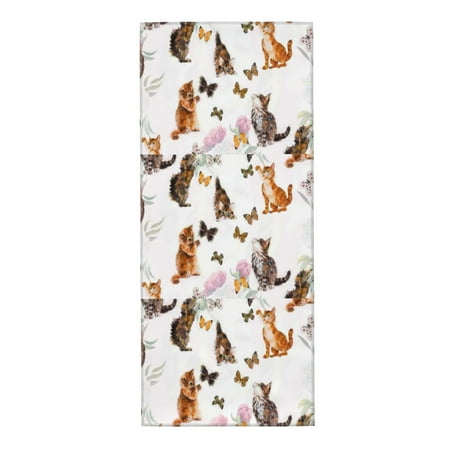 

Home Towels Cats And Butterflies Absorbent Hanging Hand Towel Small Bath Towel Decorative Kitchen Dish Guest Towel For Spa Gym Hote 12x27.5in
