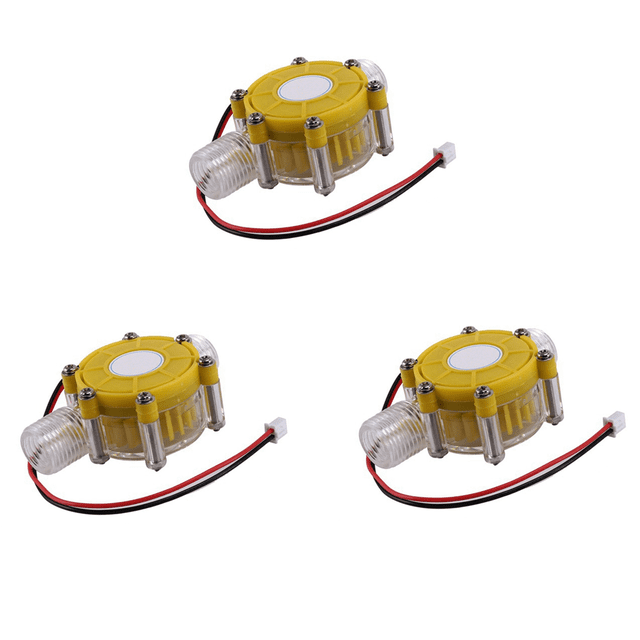 3X 12V Regulated DC -Type Hydro Generator Small Generator Water Flow Air Pressure Generator Faucet Power,3 x Dynamo,yellow