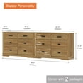 thumbnail image 2 of WAMPAT 12 Drawer Dresser for Bedroom,Extra Long Wooden Dresser with Chest of Drawers,Modern Farmhouse Closet Storage Organizer with Pre-Assembled Drawer Glides for Living Room,Hallway,Vintage Oak, 2 of 5