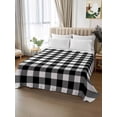 thumbnail image 2 of Farmhouse Checkered Flat Sheets Only Full Size, Soft Breathable Bed Top Sheets for Mattress, Black White Buffalo Plaid Luxury Bedding Flat Sheets for Home Hotel Bedroom Bed Protection, 2 of 9