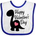 thumbnail image 3 of Inktastic Happy Valentines Day with Dinosaur Silhouette and Heart Boys or Girls Baby Bib, 3 of 4