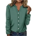thumbnail image 2 of Sakmal Long Sleeve Sleeve Spring Coats for Women Green Casual Comfy Button Down Solid Jackets for Girls, 2 of 5