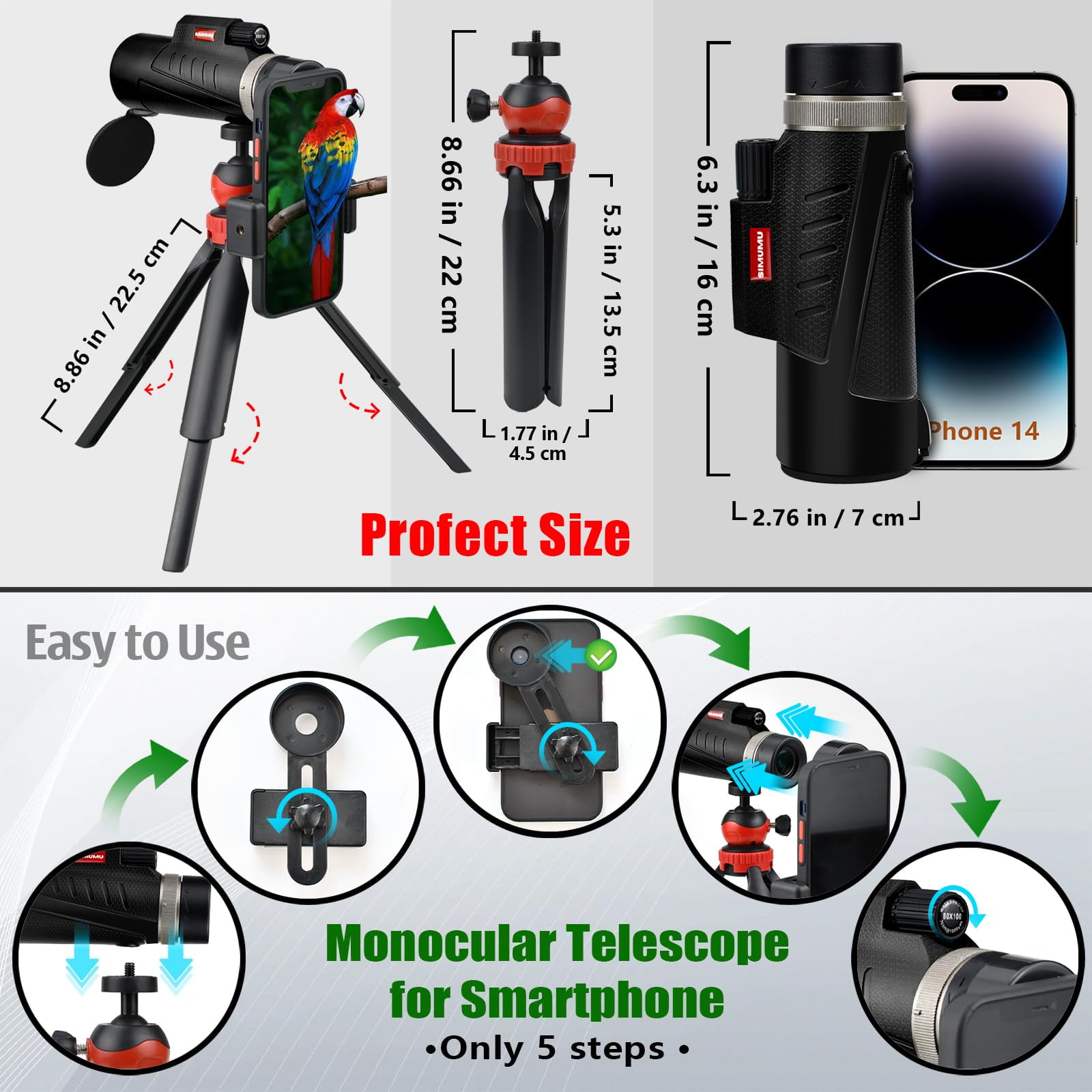 AYAOQIANG 20x50 High Powered Binoculars for Adults, Waterproof Compact Binoculars with Low Light Vision for Bird Watching Hunting Football Games Travel Stargazing Cruise with Carrying Bag