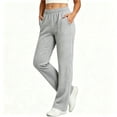 thumbnail image 2 of VBVC Women's Straight Leg Sweatpants , Soft Stretchy Lounge Trousers For Women , Ladies' Y2K Casual Active Pants with Pockets, S-2XL, 2 of 9
