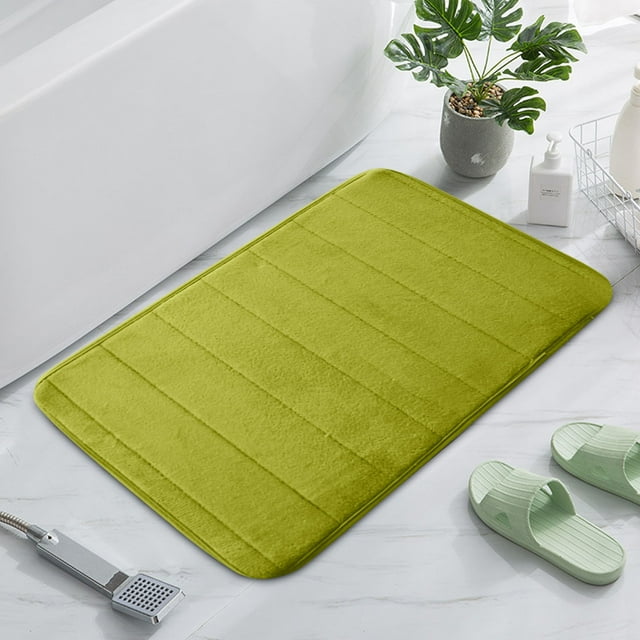 Thick Velvet Floor Mat Kitchen Bathroom Foot Mat Solid Color Foot Mat 2pc