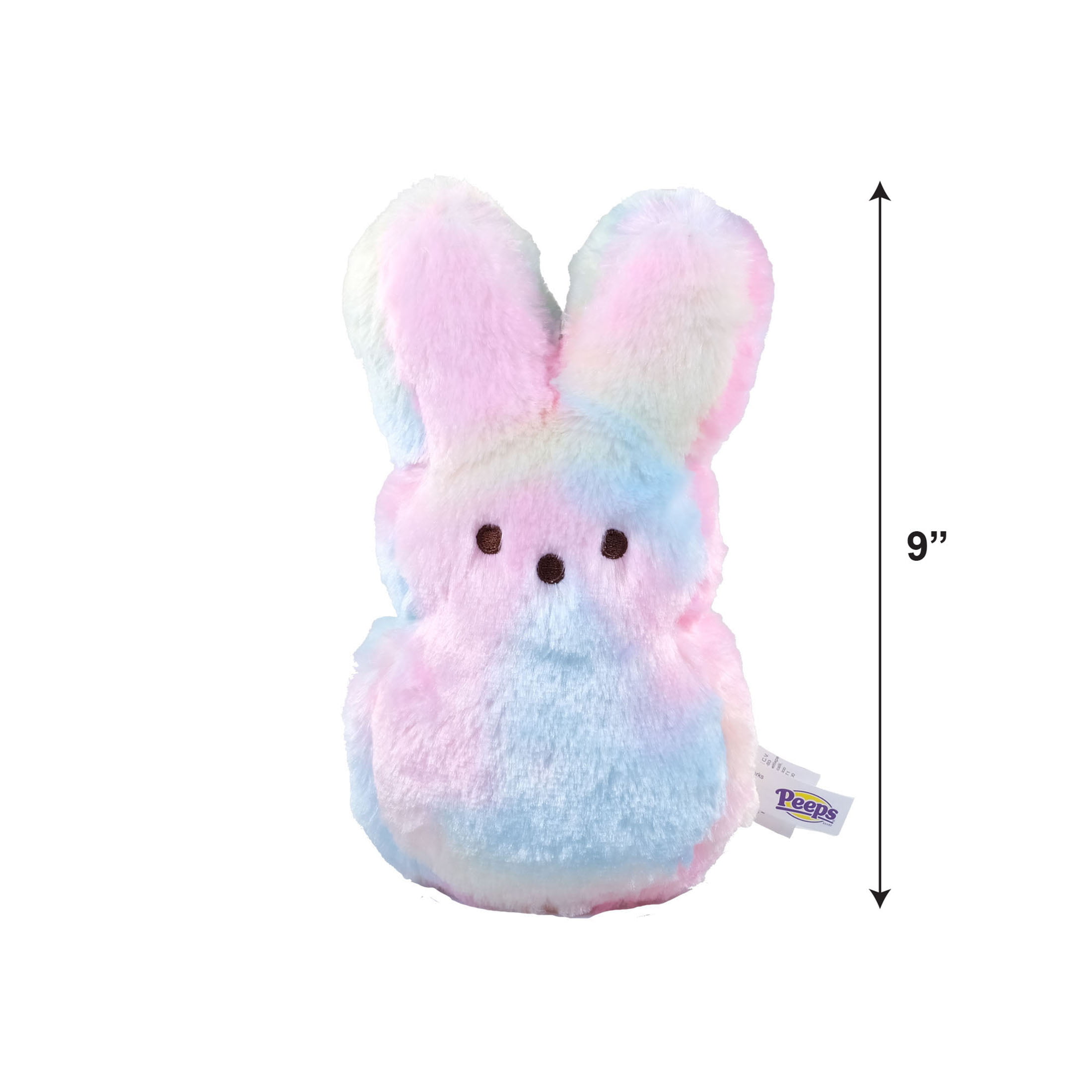 1x Peeps Blue Plush Bunny With Pastel Colored Stripes Sides 9" Stuffed Animal for sale online 