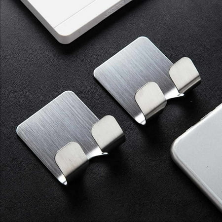 

DALX Self Adhesive Stainless Steel Holder Power Adapter Washroom Wall-mounted Hook Organizer Cable Hanger