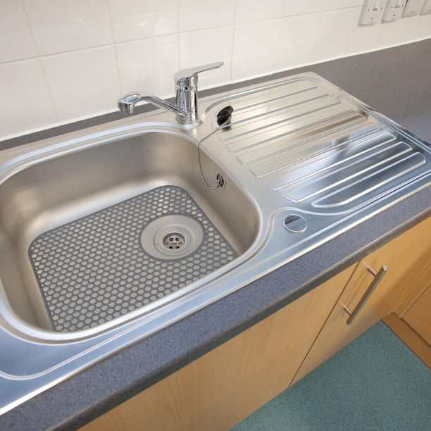 WHAMVOX Tapete Protector De Silicona Para Fregadero Cocina Con Rejilla Drenante Y Moderno Gris