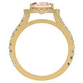 thumbnail image 3 of Cushion Cut Pink Morganite Halo Engagement Ring Split Shank 14K Gold 2.95 CT TW, 3 of 5