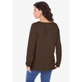 thumbnail image 2 of Roaman's Women's Plus Size Ultimate Long Sleeve V Neck Tee, 2 of 6