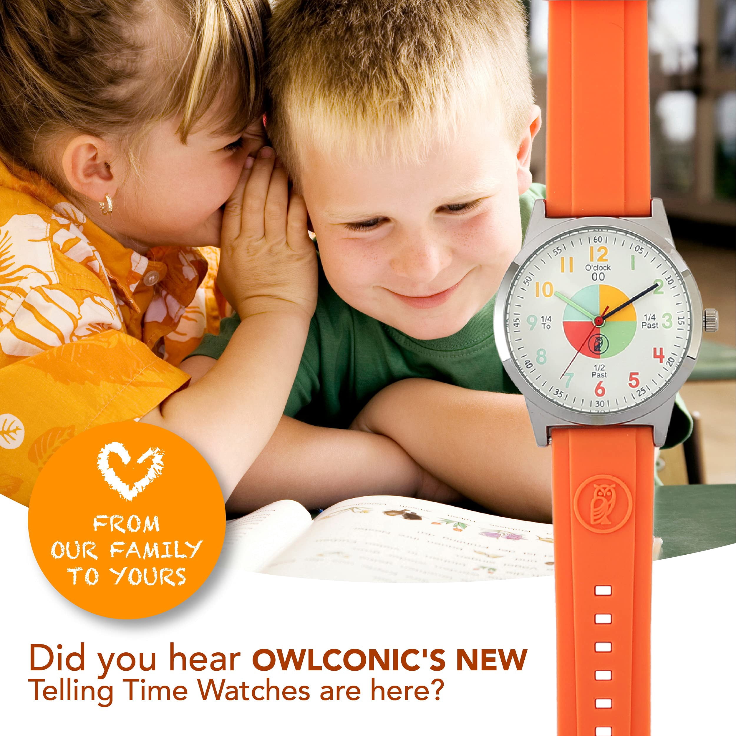 Teaching Clock OWLCONIC & Kids Watch Bundle - Learn To Tell Time With ...