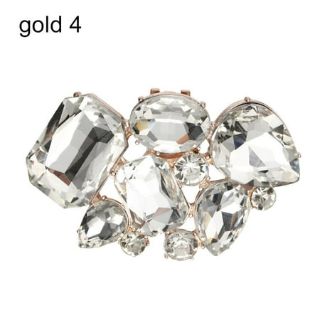 

1PC Women Bride High Heel Wedding Square Clamp Charm Buckle Shiny Clips Shoe Decorations Clip GOLD 4