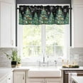 thumbnail image 2 of Christmas Black Kitchen Curtains and Valances Set, Rod Pocket Curtains Tier Farmhouse Window Curtains 36 Inch Length, Xmas Pine Trees Snowflake Winter 3 Piece Kitchen Curtains Set, 2 of 6