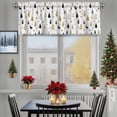 thumbnail image 2 of Christmas Valance Curtains for Windows Gold Christmas Tree Reindeer Shadow Window Treatment Rod Pocket Short Curtains for Living Room Bedroom Bathroom Kitchen Cafe Decor,54x18IN,1 Panel, 2 of 8