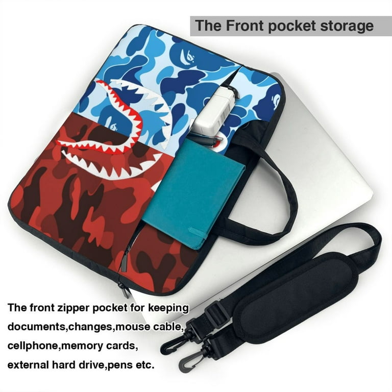 Bape Face Shark Laptop Sleeve Case 13 Inch Computer Tablet Shoulder Bag Briefcase For Travel Business Men Women