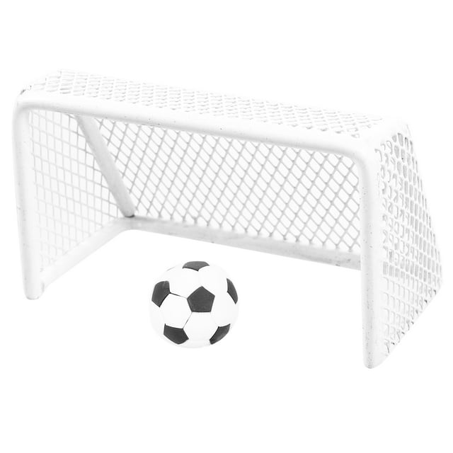 1 Ensemble de Maison de Poupée Ensemble de Soccer Filet de But Modèle de Soccer Miniature Ballon de Soccer But de Soccer