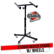 Griffin Studio Music Mixer Stand on Wheels - DJ Recording Gear Cart Table Mount