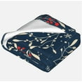 thumbnail image 6 of Yibo Branches Leaves Berries Snowflakes Blanket Flannel Soft and Comfortable Anti-static Bed Sofa Blanket, 6 of 7