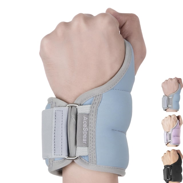 Pesas de muñeca AceSpear de 2 x 2 libras con cierre para el pulgar