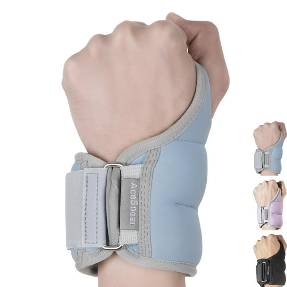 Par de pesas para muñeca AceSpear de 1 libra, azules con trabilla para el pulgar