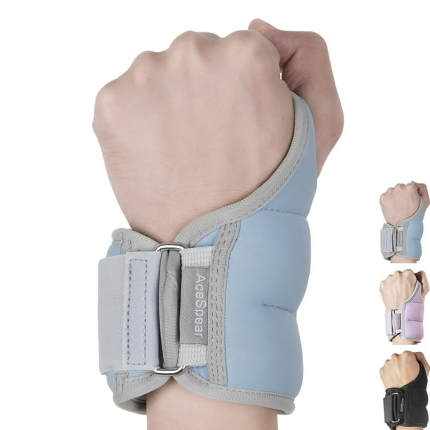 Par de pesas para muñeca AceSpear de 1 libra, azules con trabilla para el pulgar