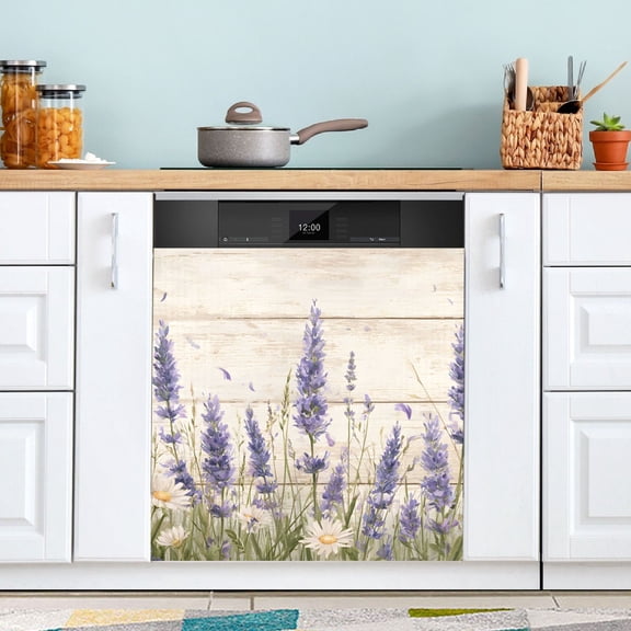 Bunch Flowers Bee Dishwasher Magnetic Covers Magnet Sticker Kitchen Decor Dishwasher Refrigerator Front Door Covers Decorative Magnetic 23" x 26"