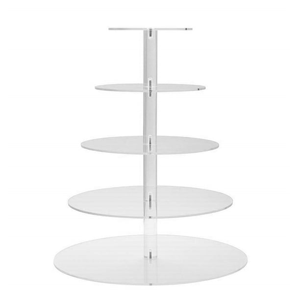 Soporte para cupcakes de varios niveles, acrílico transparente, de alta estabilidad, para exhibir y servir en fiestas, 5 niveles