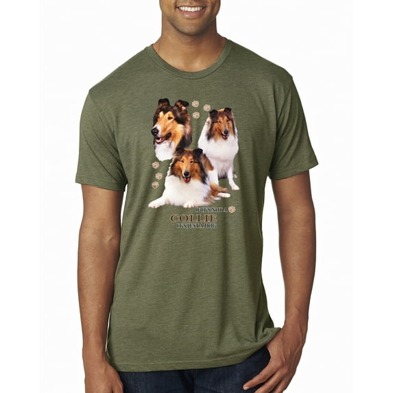 If It's Not a Collie It's Just a Dog Gift | Mens Dog Lover Premium Tri Blend T-Shirt, Military Green, Large
