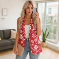 thumbnail image 4 of Uorisanigo Candy Cane Print Vests for Women Sleevless Open Front with Pockets Blazer Vest for Women Fashion V Neck Blazers Suit Vests Top Dressy Size M, 4 of 7