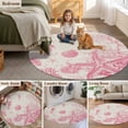 thumbnail image 6 of Vintage Starfish Round Living Room Rugs 6 ft, Coral Seahorse Shell Washable Area Rug with Non-Slip Sturdy Edge Binding Round Carpet for Kitchen Office Bedroom, 6 of 9
